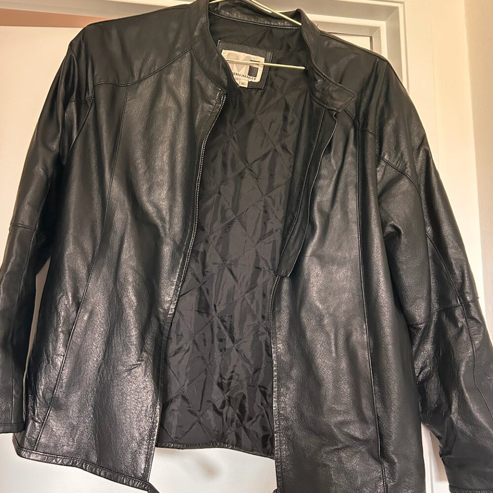 VINTAGE LEATHER JACKET, 100% LEATHER
